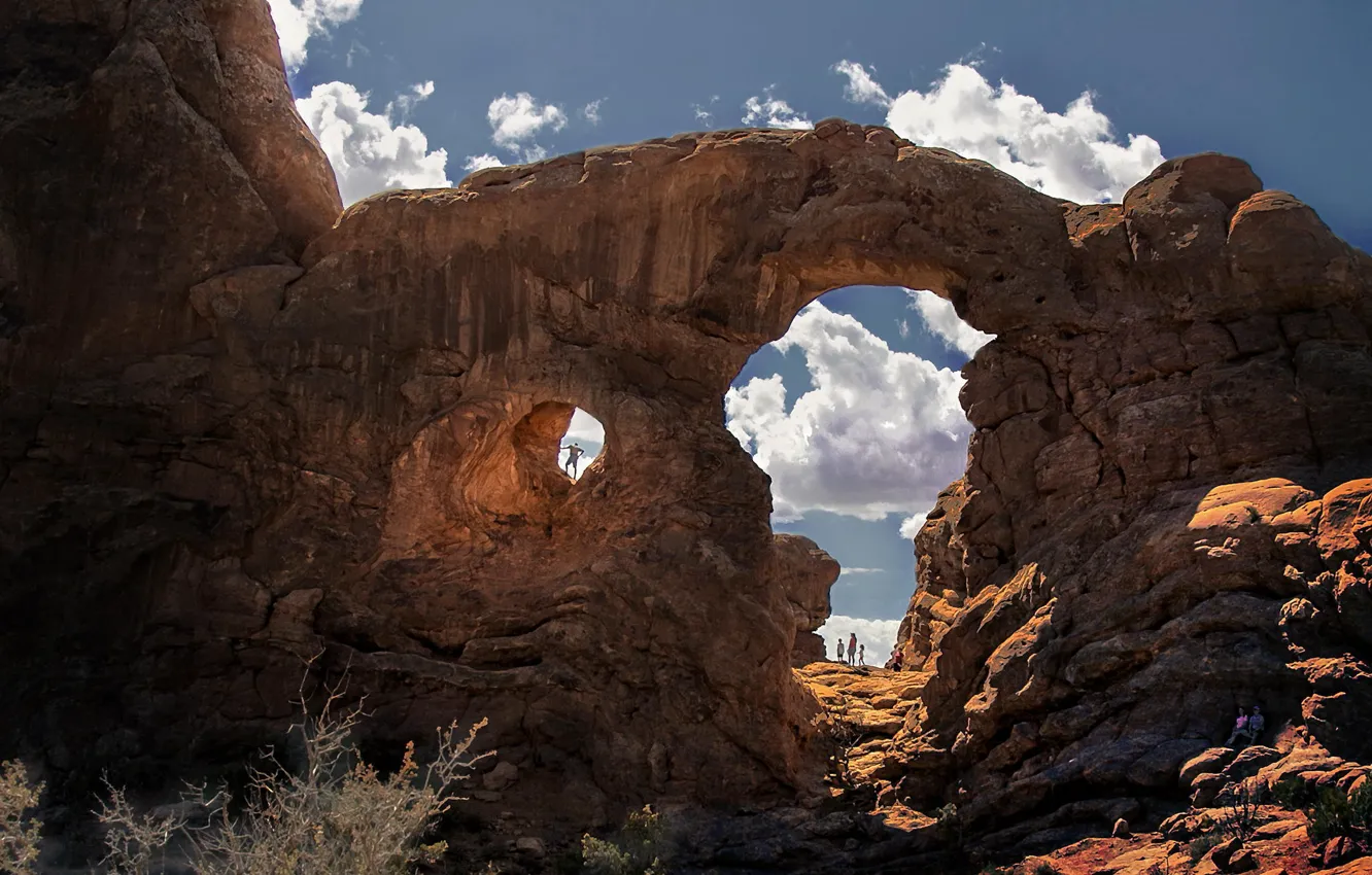 Photo wallpaper nature, rocks, people, canyon