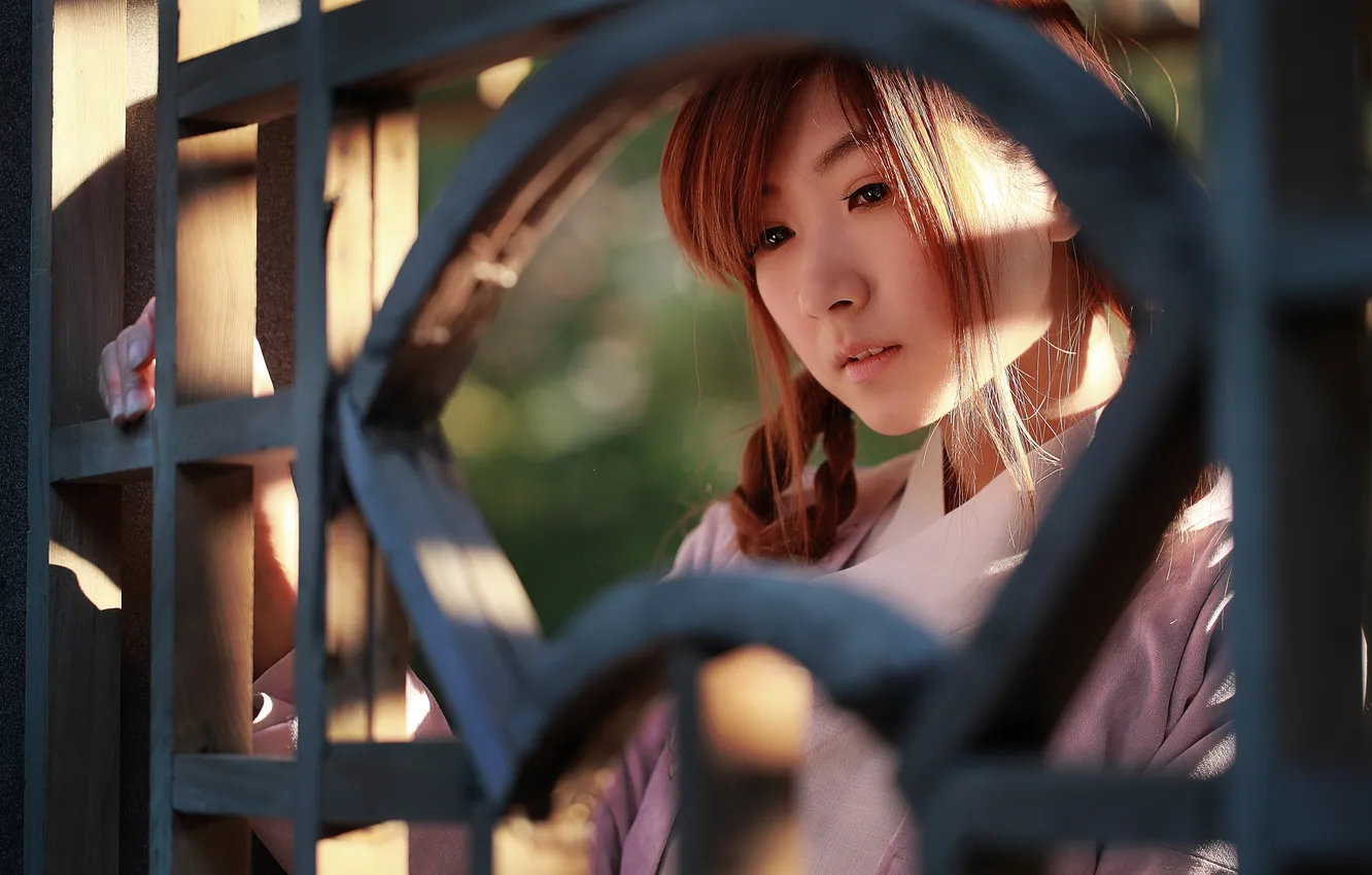 Photo wallpaper sadness, summer, face, Asian