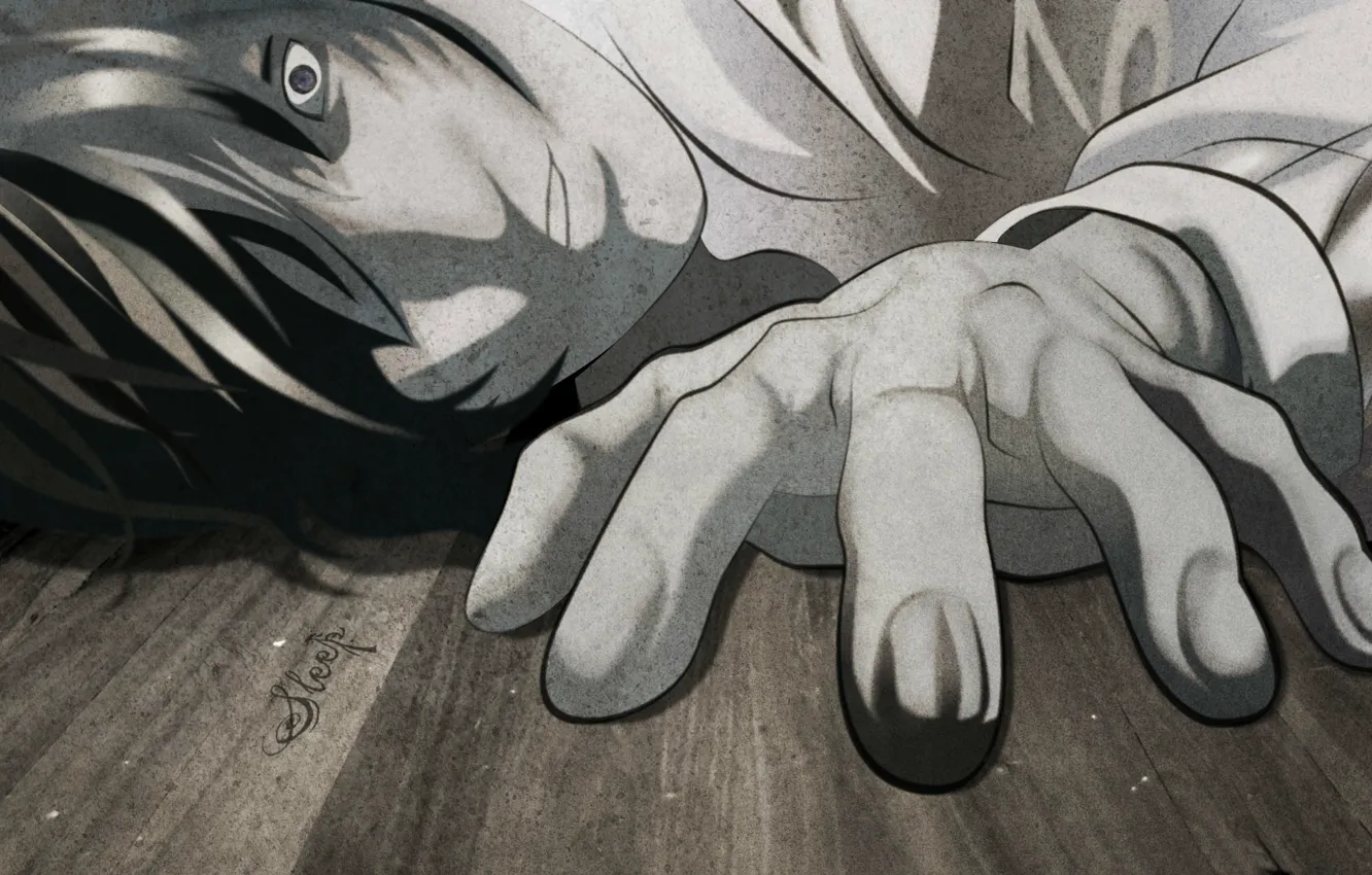 Photo wallpaper hand, death note, Death note, madness, Kira, Yagami Light