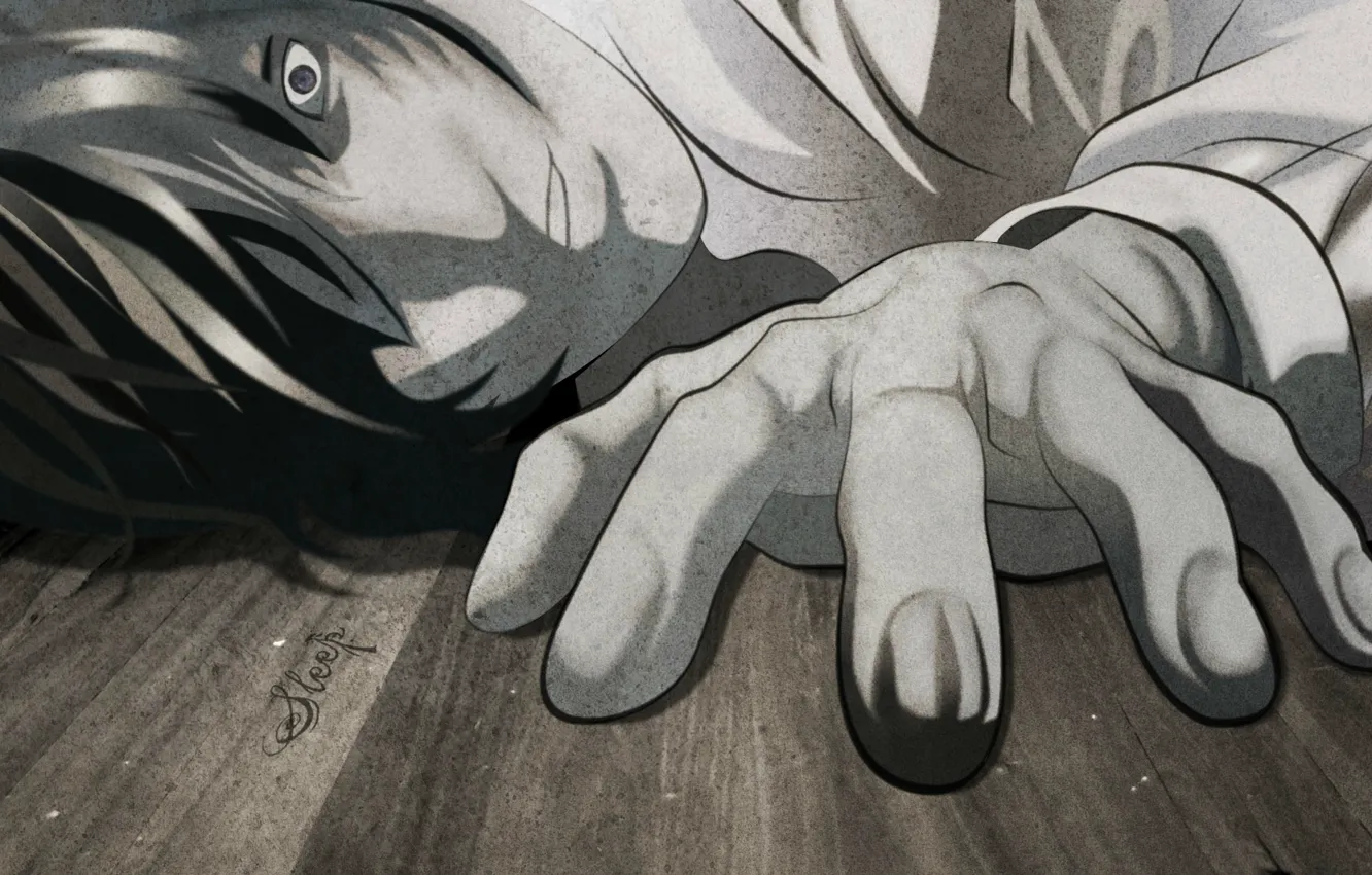Photo wallpaper hands, Death Note, Death Note, madness, Kira, Yagami Light
