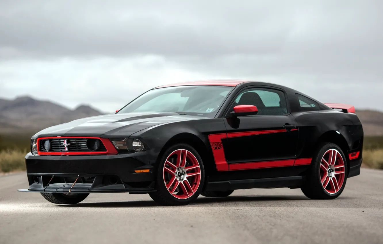 Photo wallpaper background, Mustang, Ford, Ford, Mustang, Boss 302, the front, Muscle car