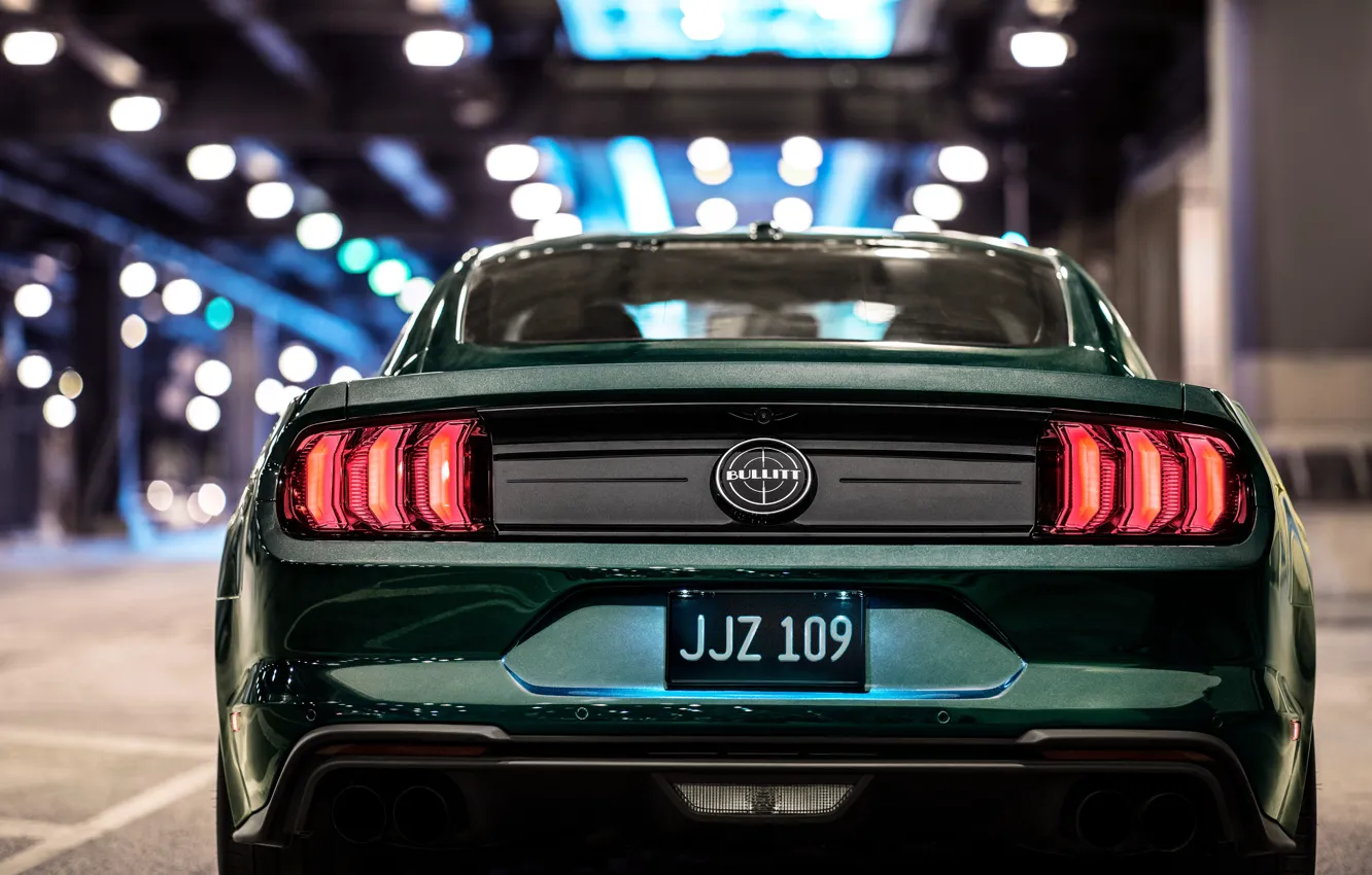 Photo wallpaper Mustang, Ford, rear view, 2018, Bullitt