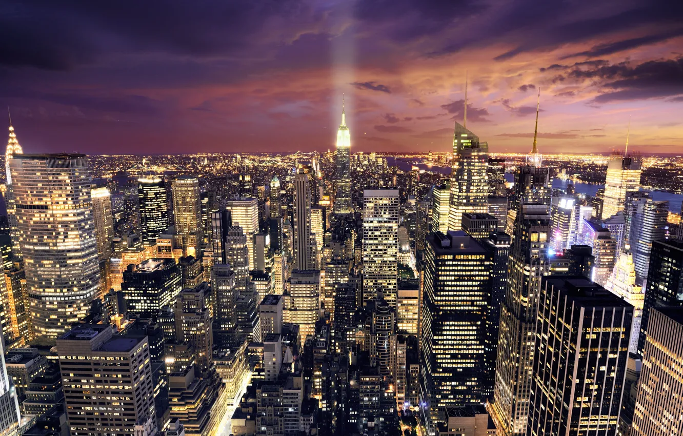 Photo wallpaper the sky, the city, night