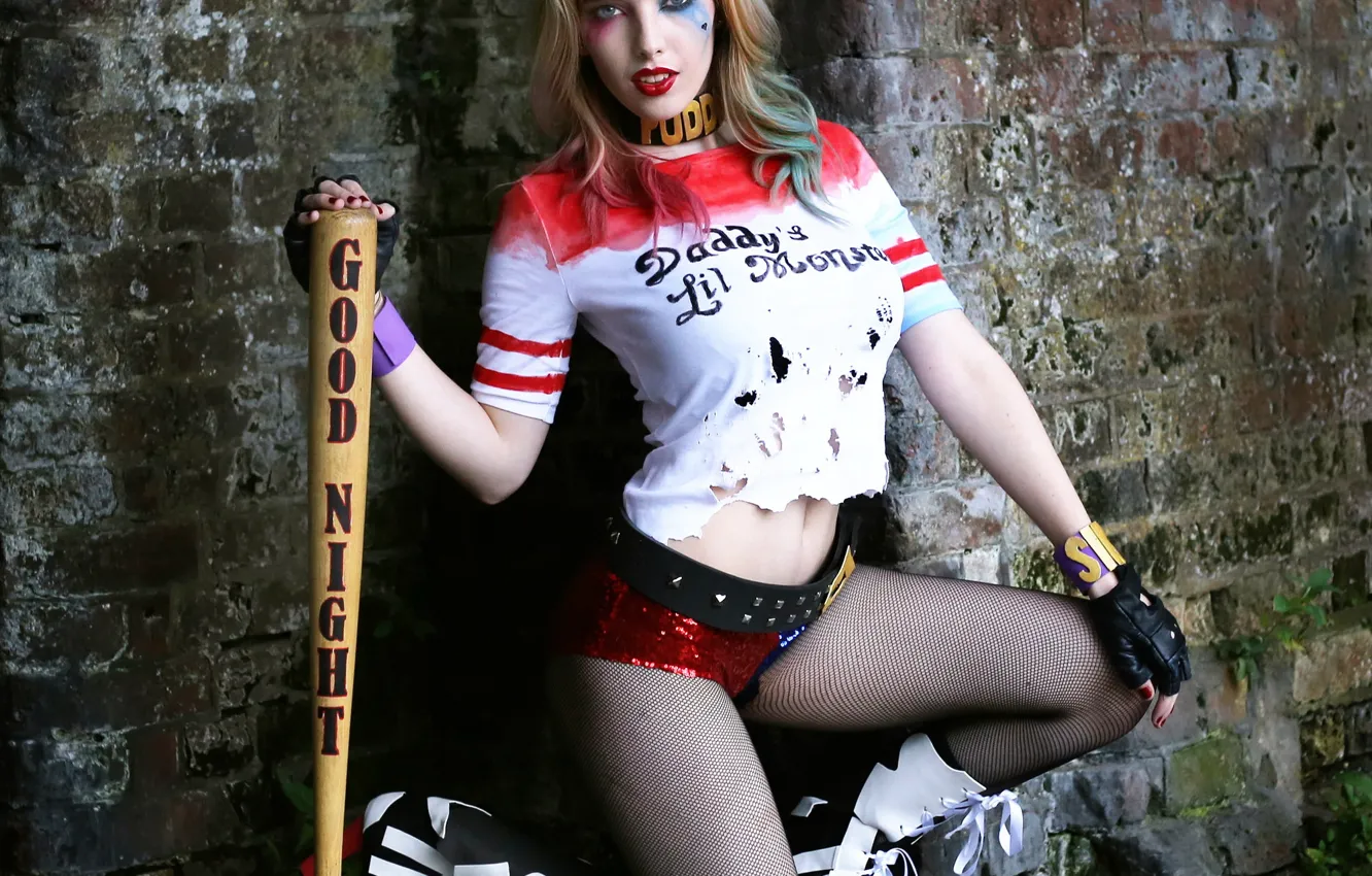 Photo wallpaper girl, cosplay, Hannah, Harley Quinn