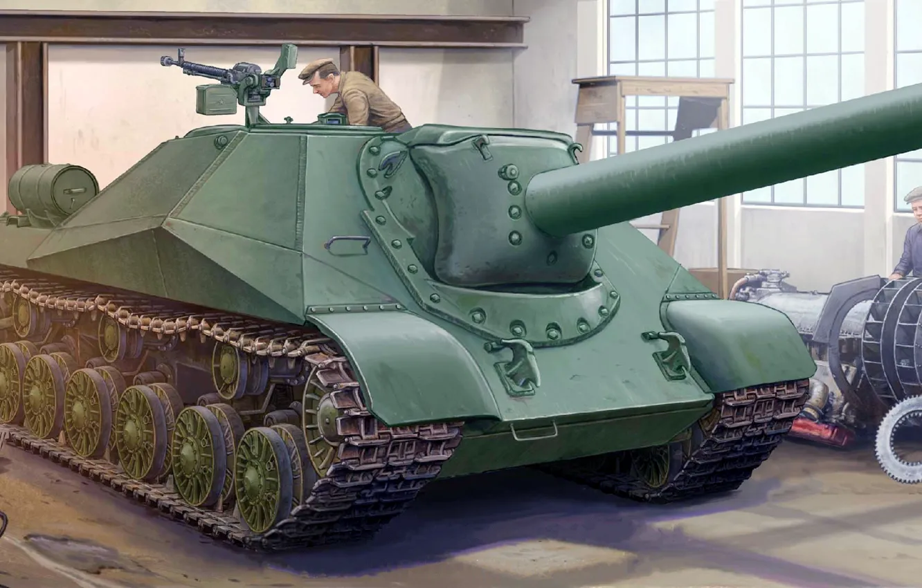 Photo wallpaper figure, art, SAU, ISU-152, The object 704, of 1945, IP-setting, Kirovets-2