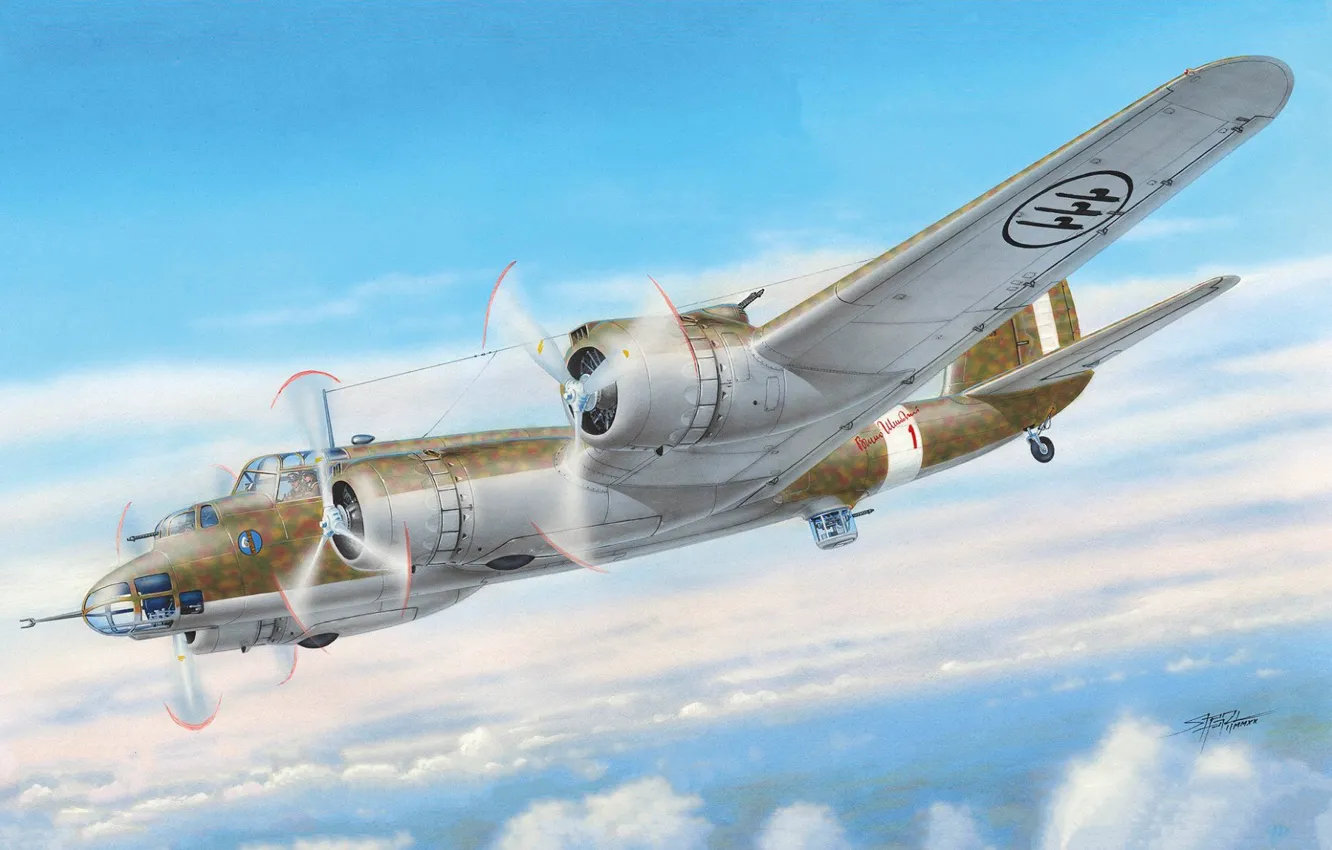 Photo wallpaper Piaggio, Regia Aeronautica, Italian four-engine heavy bomber, Quadrimotore, P.108B