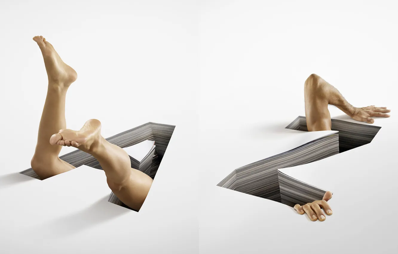 Photo wallpaper white, letters, creative, feet, humor, hands, romain laurent, novel Lauren