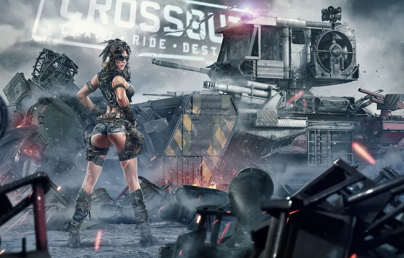 Photo wallpaper girl, sexy, style, weapons, fiction, transport, the game, body