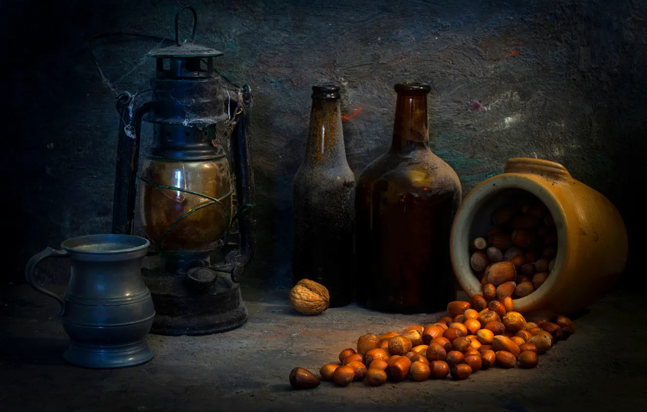 Photo wallpaper lamp, dust, bottle, nuts, placer, The last photo, A pot of gold