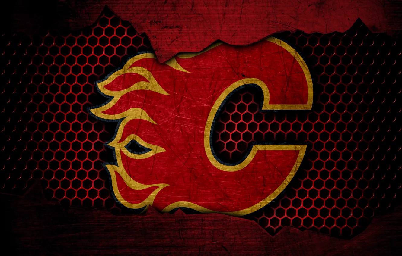 Photo wallpaper wallpaper, sport, logo, NHL, hockey, Calgary Flames