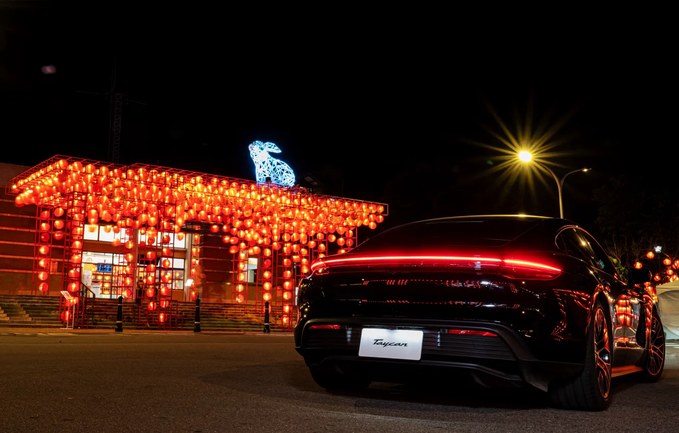 Photo wallpaper car, Porsche, Taycan