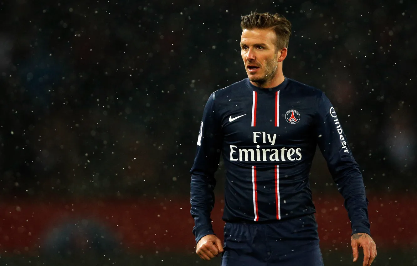 Photo wallpaper stars, rain, football, sport, David Beckham, player, David Beckham, football
