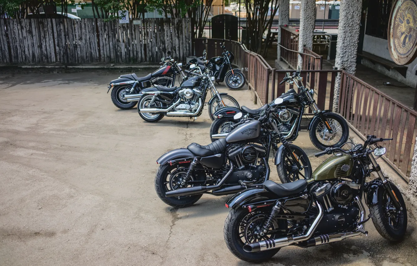 Photo wallpaper bike, Street, classic, american, Harley-Davidson, Custom, Sportster, v-twin