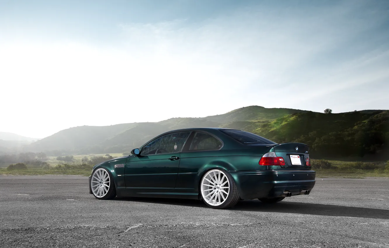 Photo wallpaper E46, rear view, White wheels
