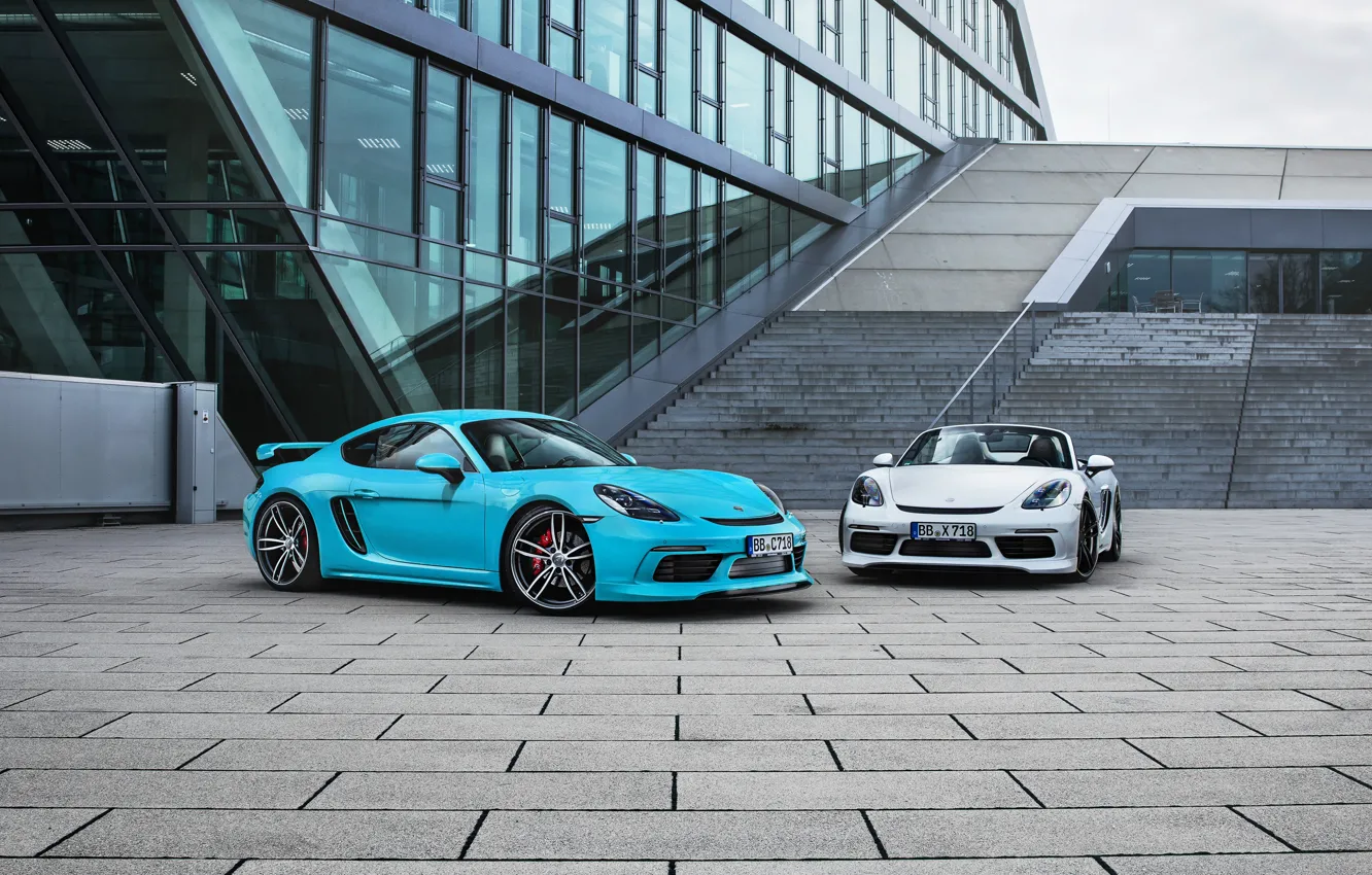 Photo wallpaper Porsche, Cayman, convertible, Porsche, turbo, TechArt, 718