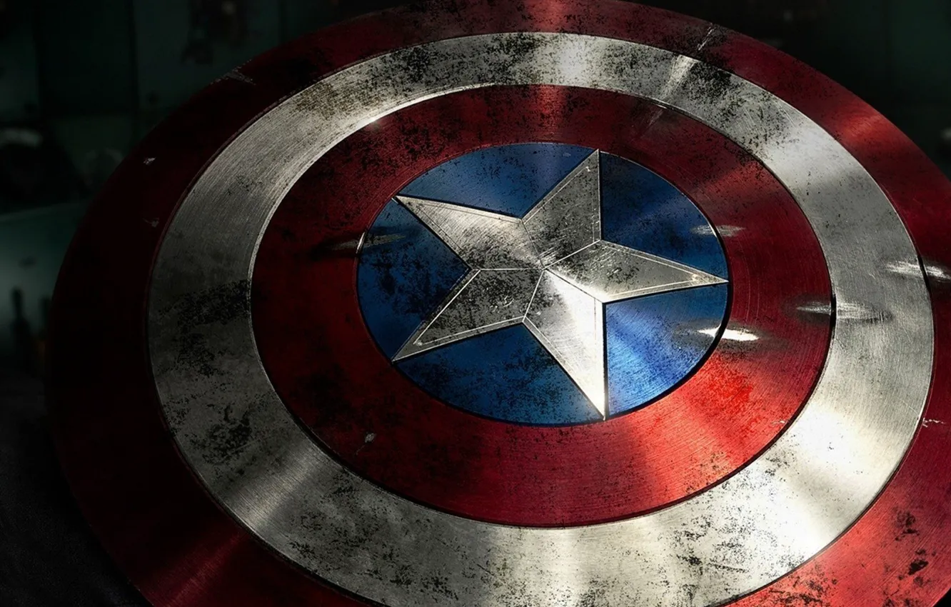 Photo wallpaper shield, superhero, Captain America, Marvel Comics, captain America