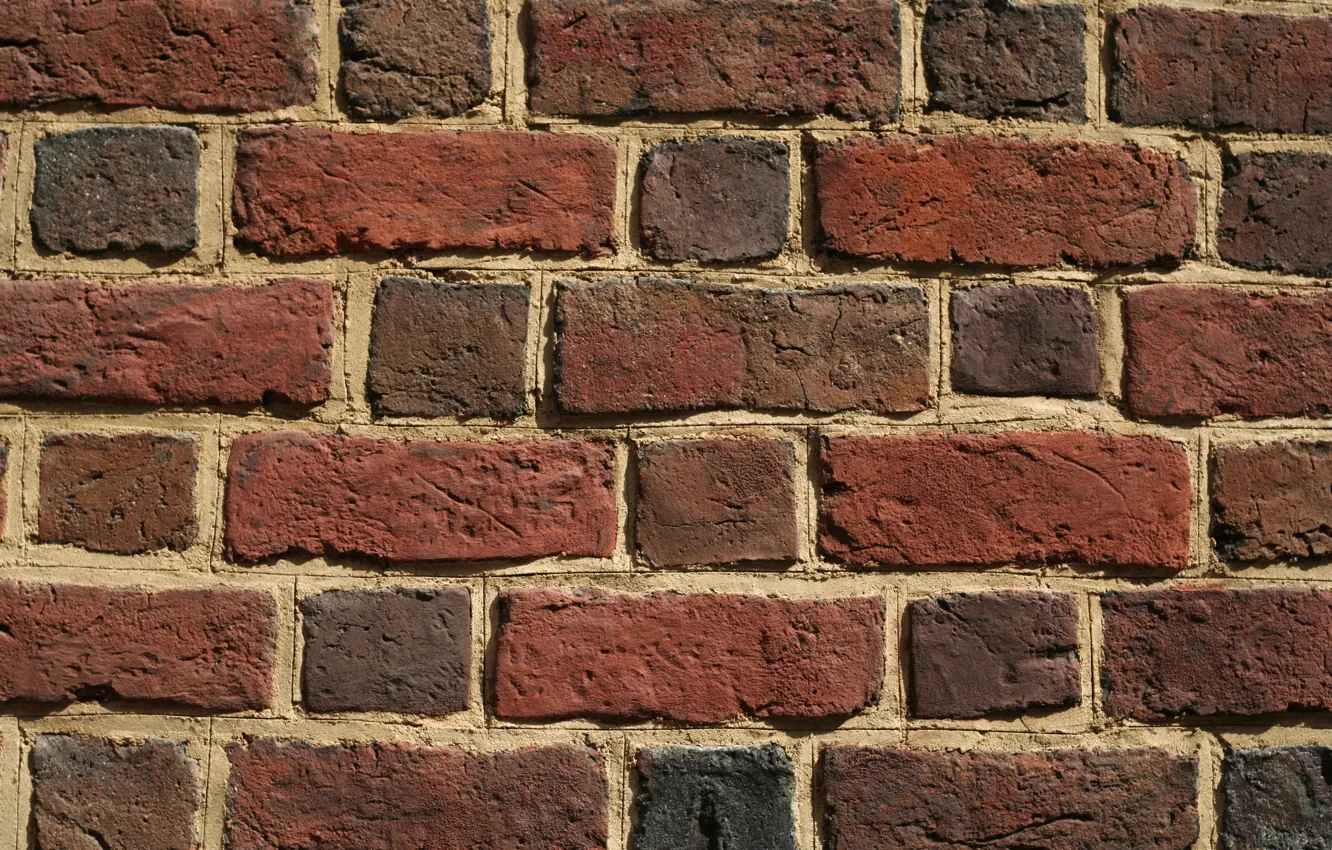 Photo wallpaper rustic, bricks, pattern, wall of bricks