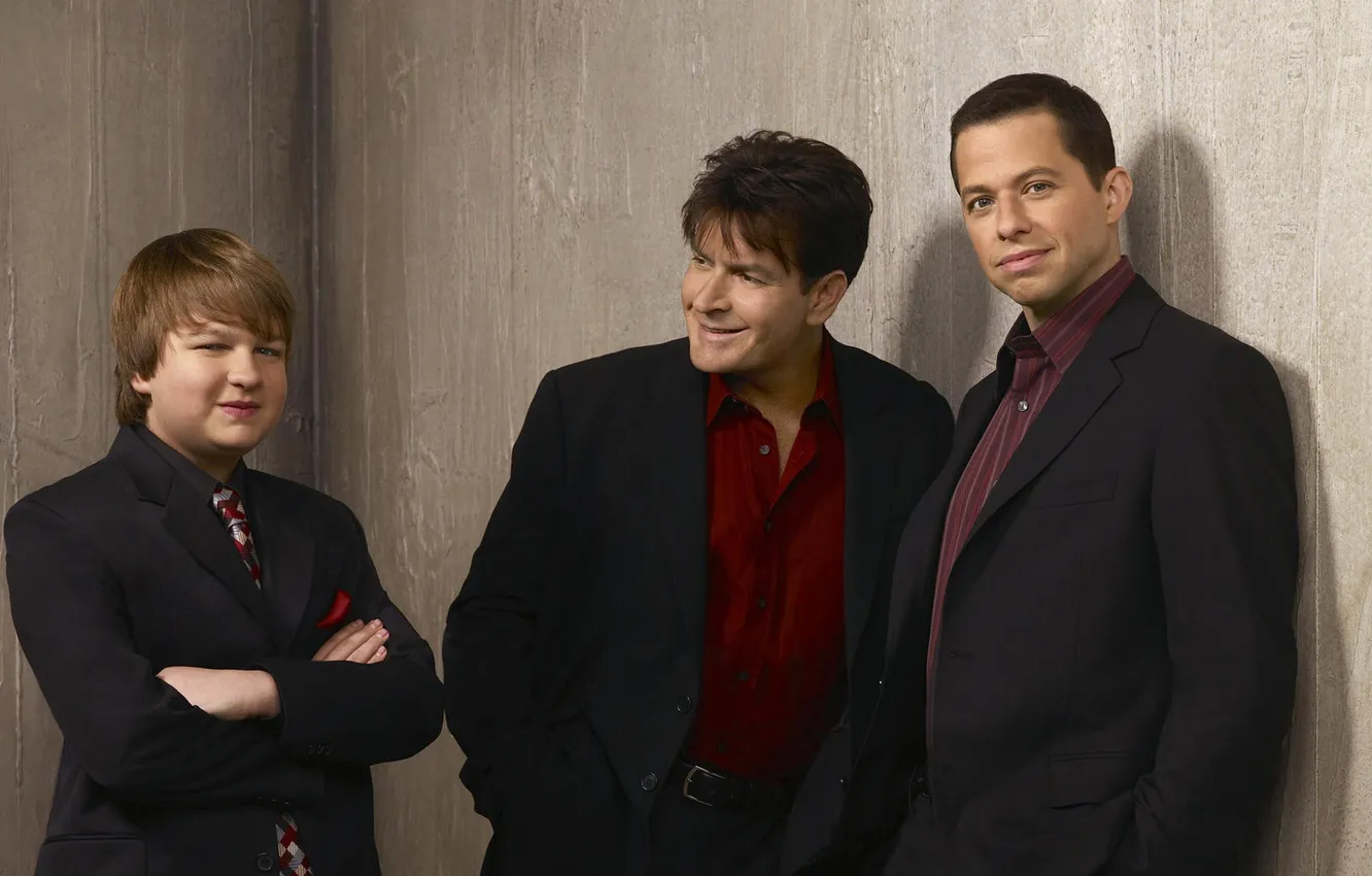 Photo wallpaper actor, the series, characters, Charlie Sheen, John Cryer, Jake Harper, Charlie Harper, Alan Harper