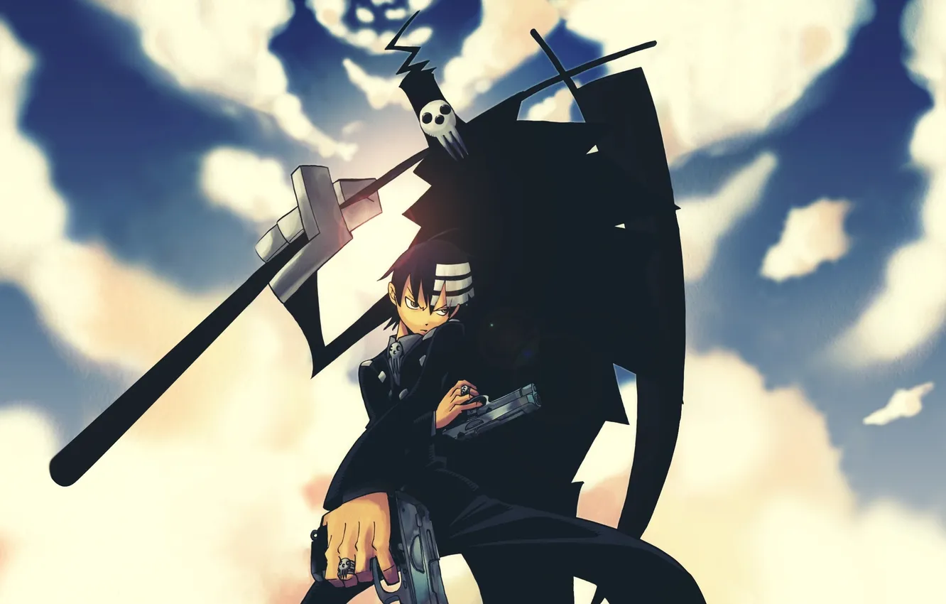 Photo wallpaper gun, weapons, guy, Soul Eater, shinigami, Kid Shinigami