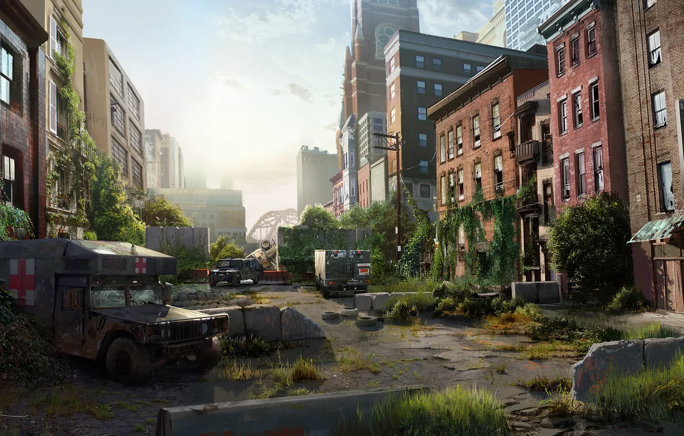 Photo wallpaper machine, the city, Apocalypse, epidemic, The Last of Us