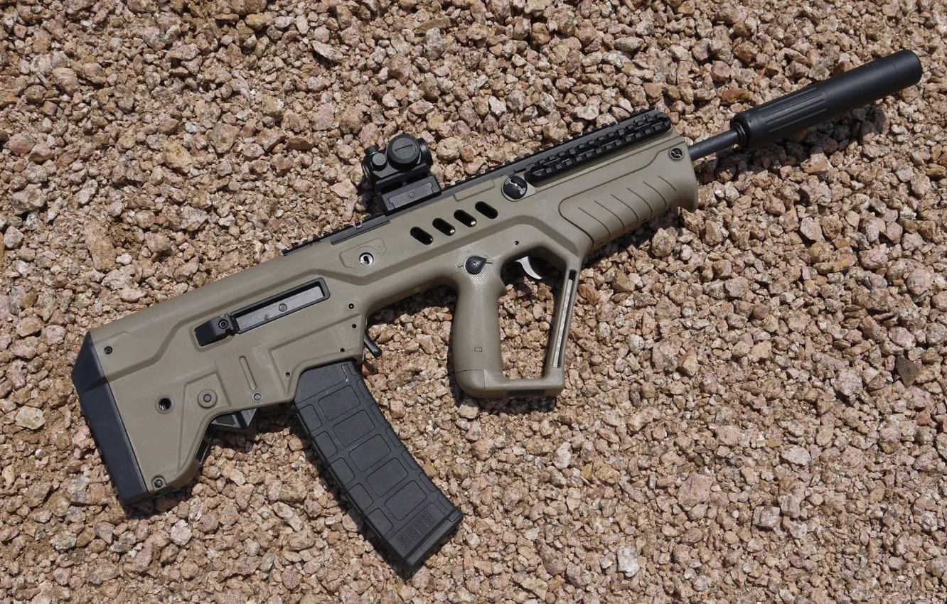 Photo wallpaper weapons, machine, rifle, muffler, assault, "Tavor", CTAR-21, replica