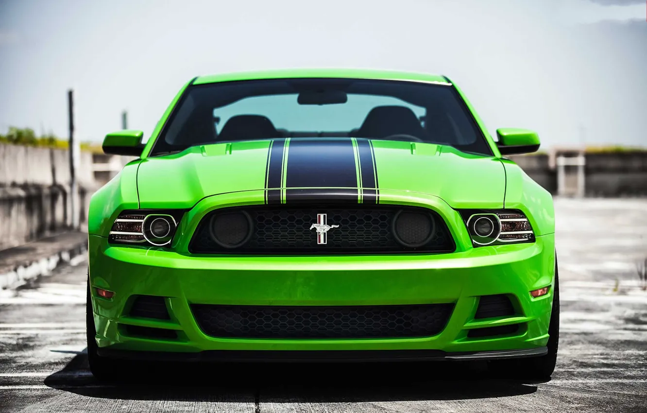 Photo wallpaper green, mustang, Mustang, green, before, ford, Ford, boss