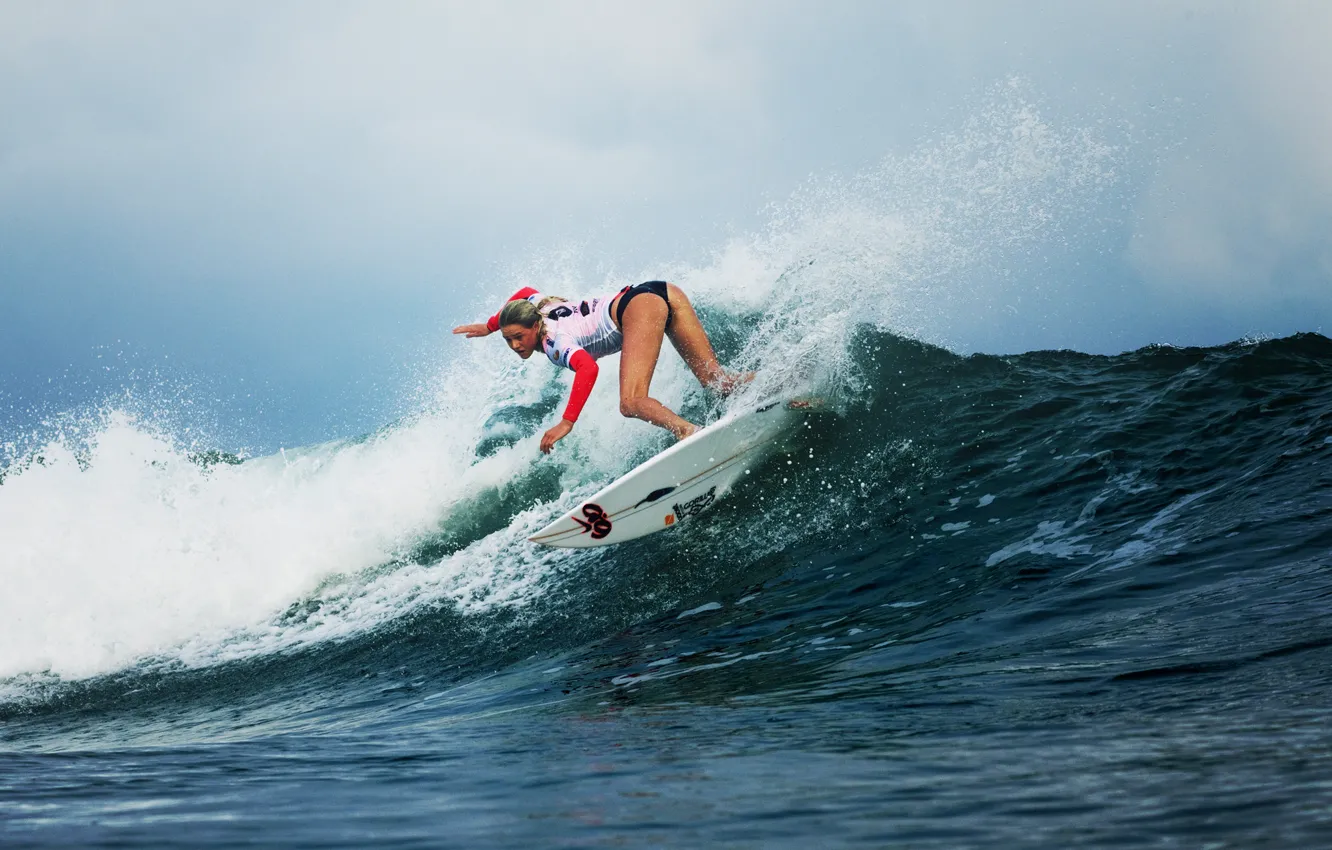 Photo wallpaper wave, girl, sport, surfing, Laura Enever, serfish