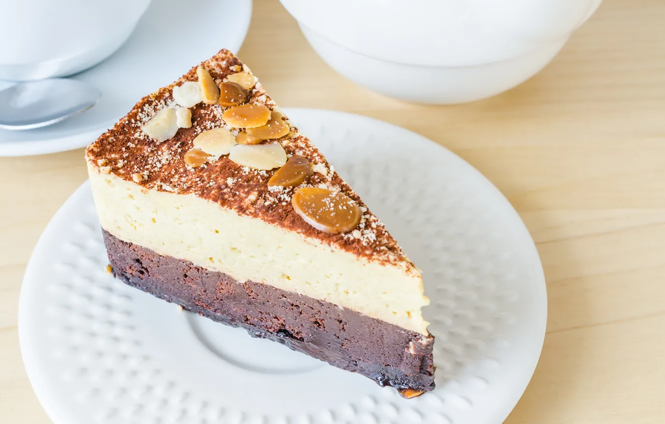 Photo wallpaper chocolate, cake, cake, nuts, dessert, sweet, cheesecake