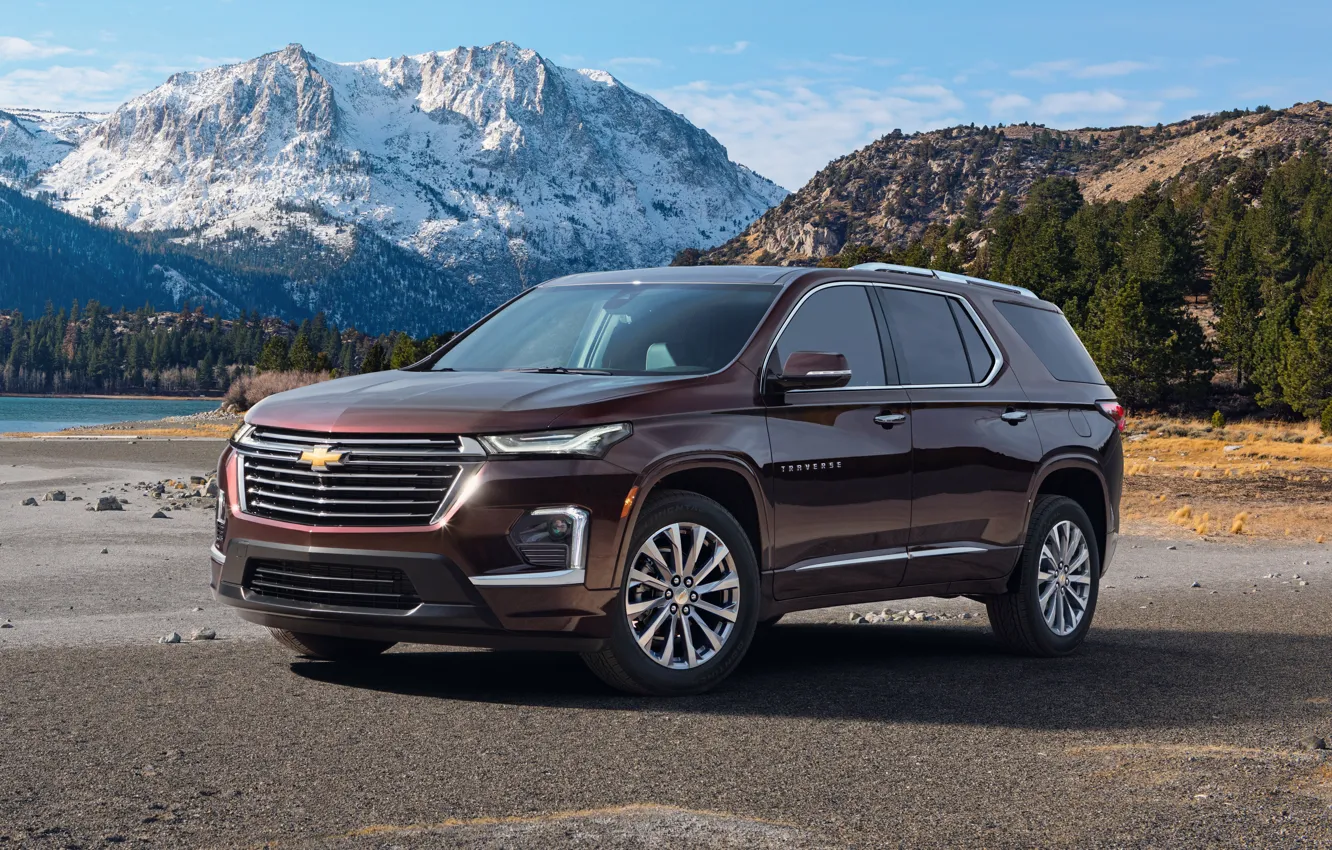 Photo wallpaper mountains, Chevrolet, SUV, Traverse, 2021, First