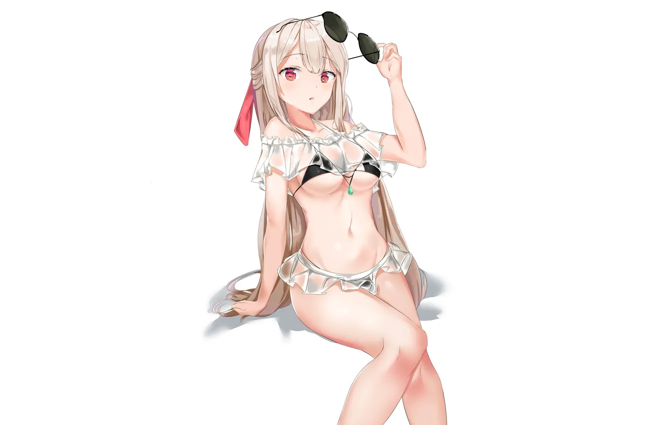 Photo wallpaper swimsuit, girl, white background