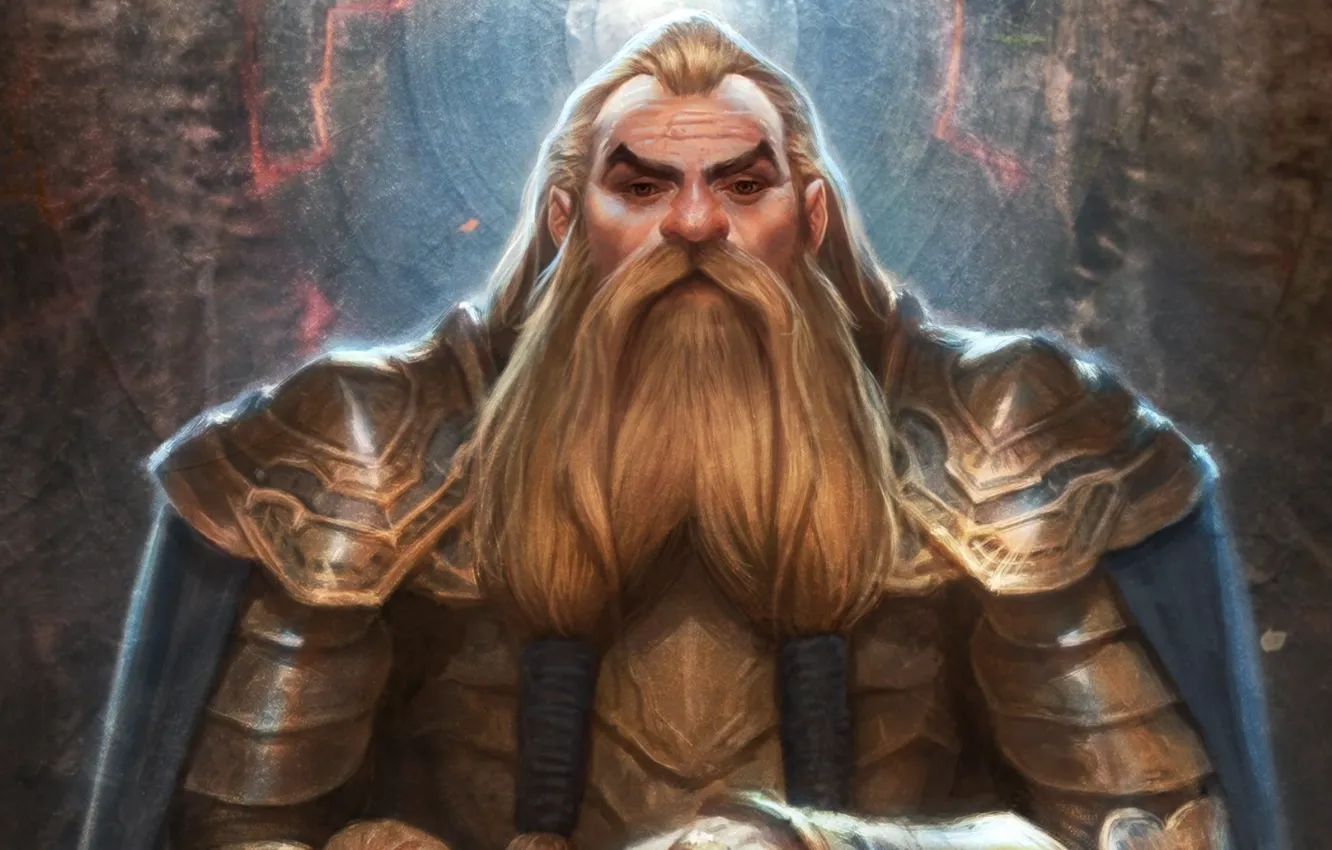 Photo wallpaper fantasy, armor, art, dwarf