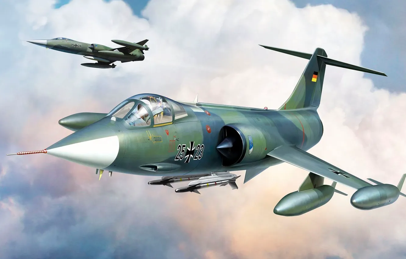 Photo wallpaper fighter, Air force, Luftwaffe, F-104G Starfighter, Lockheed Corporation