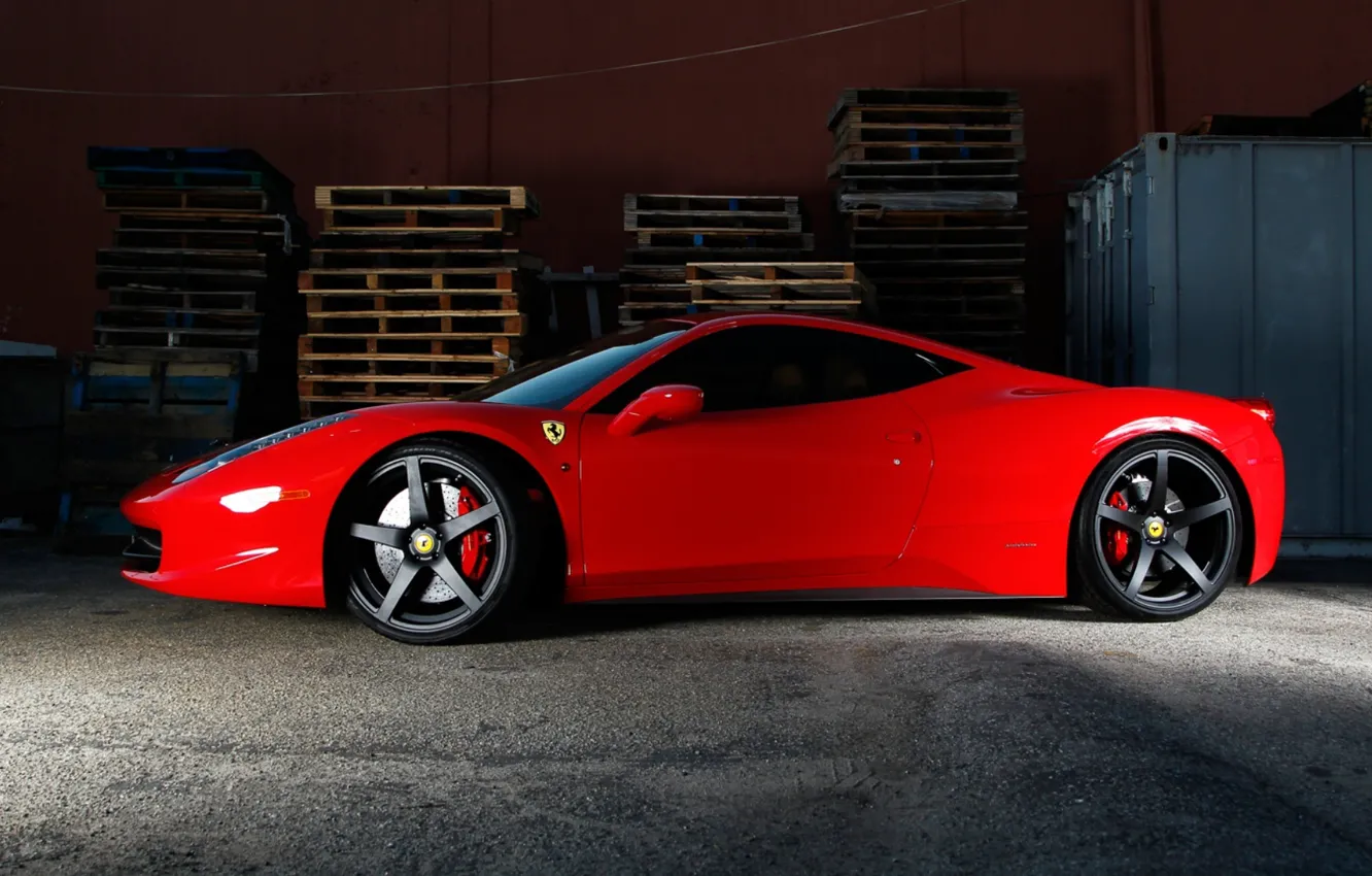 Photo wallpaper red, profile, red, ferrari, Ferrari, Italy, 458 italia, tinted