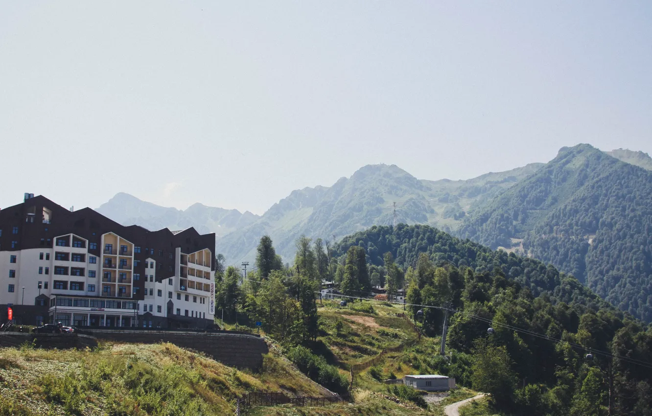 Photo wallpaper mountains, stay, Sochi, sochi, Rosa Khutor, roza khutor, Adler
