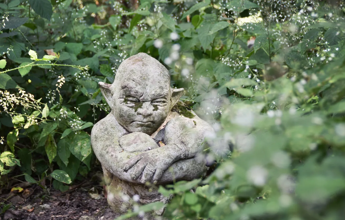 Photo wallpaper grass, Park, statue, sculpture