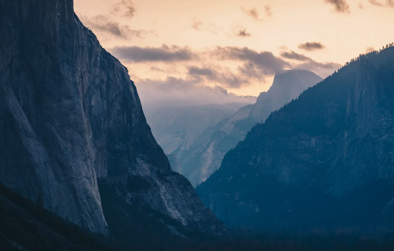 Photo wallpaper the sky, clouds, sunset, mountains, nature, rocks, USA, USA