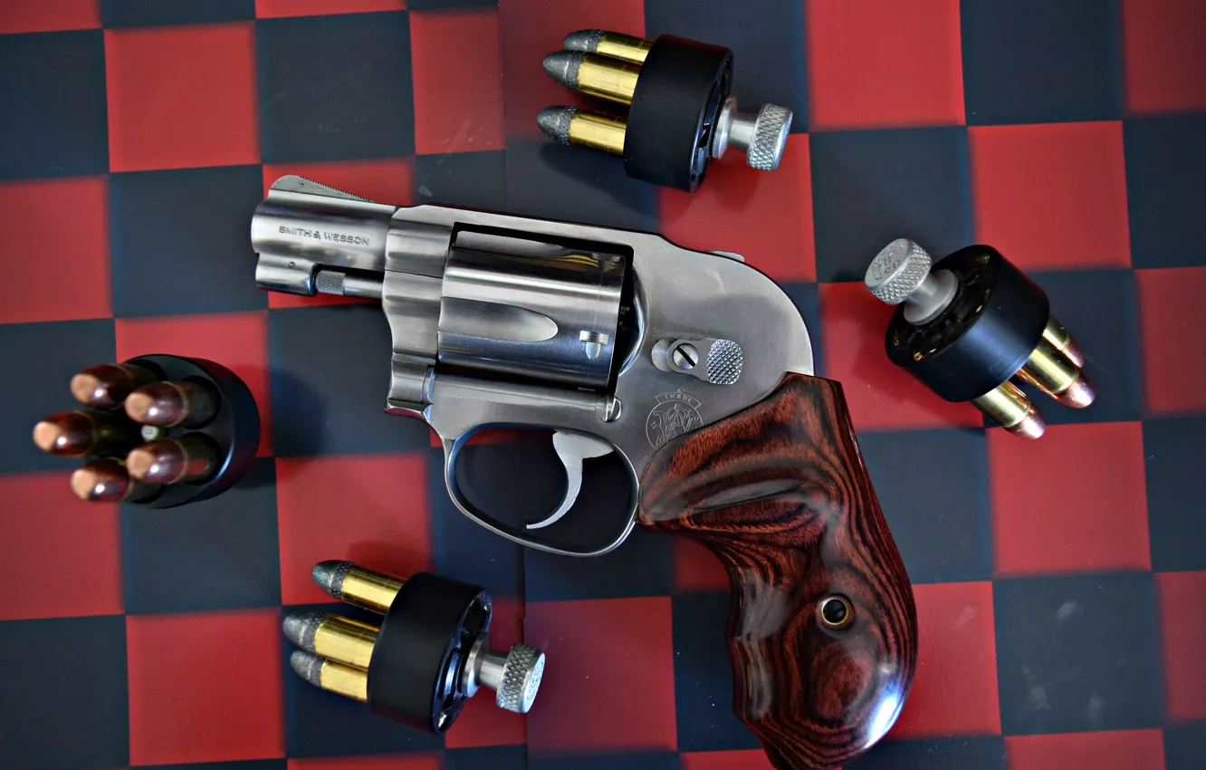 Photo wallpaper gun, weapons, background, Smith &ampamp; Wesson