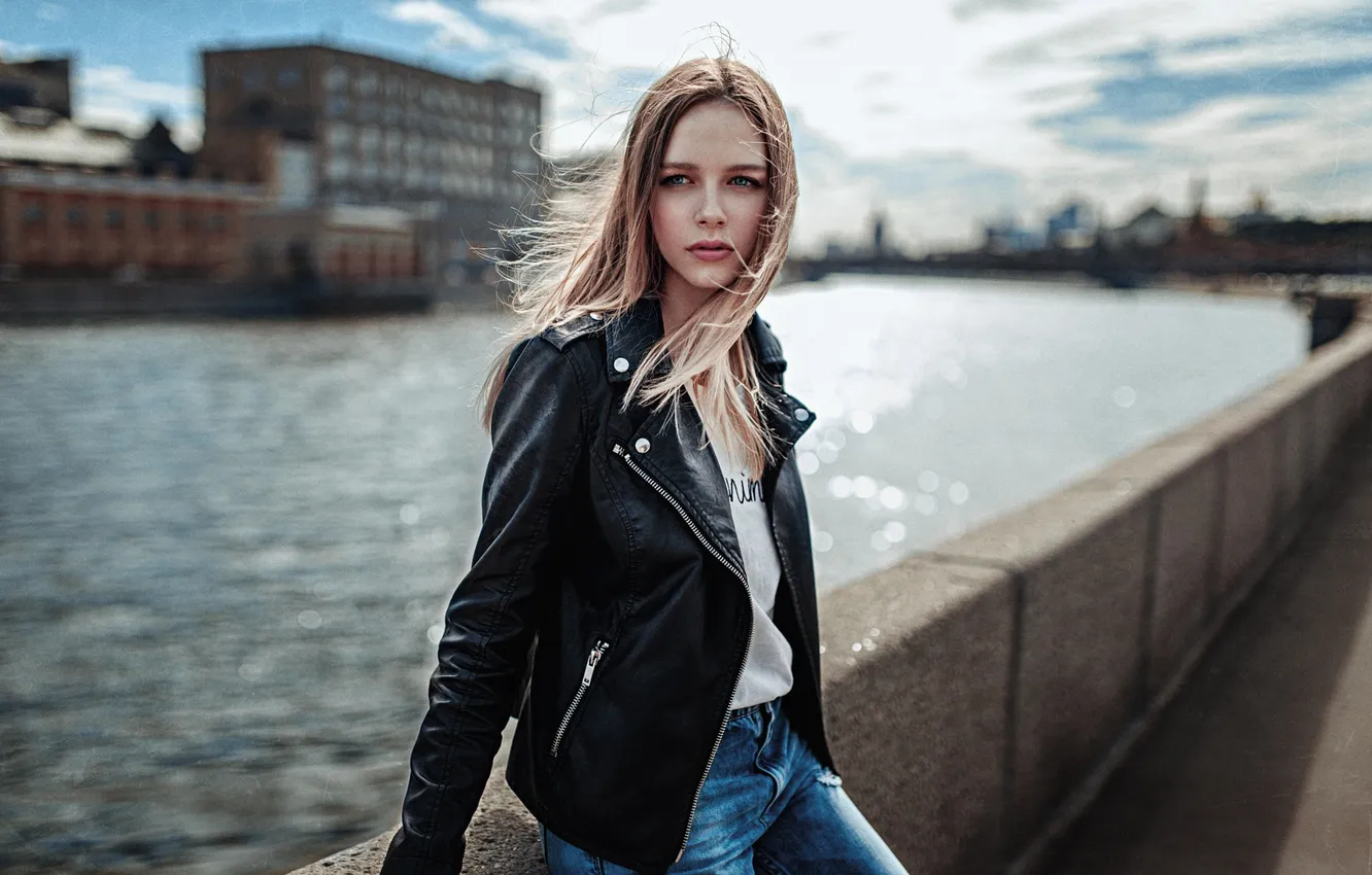 Photo wallpaper Girl, Look, Promenade, The wind, Beautiful, Darya Gaevskaya