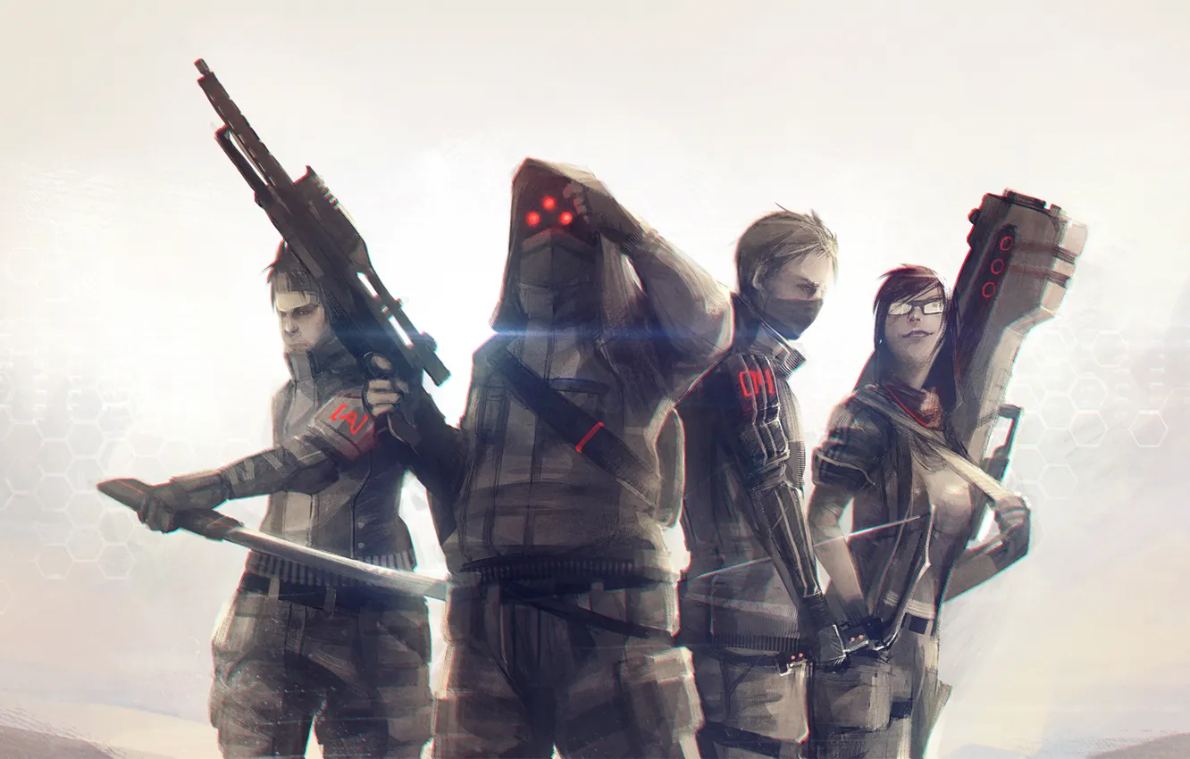 Photo wallpaper weapons, art, team, Elite