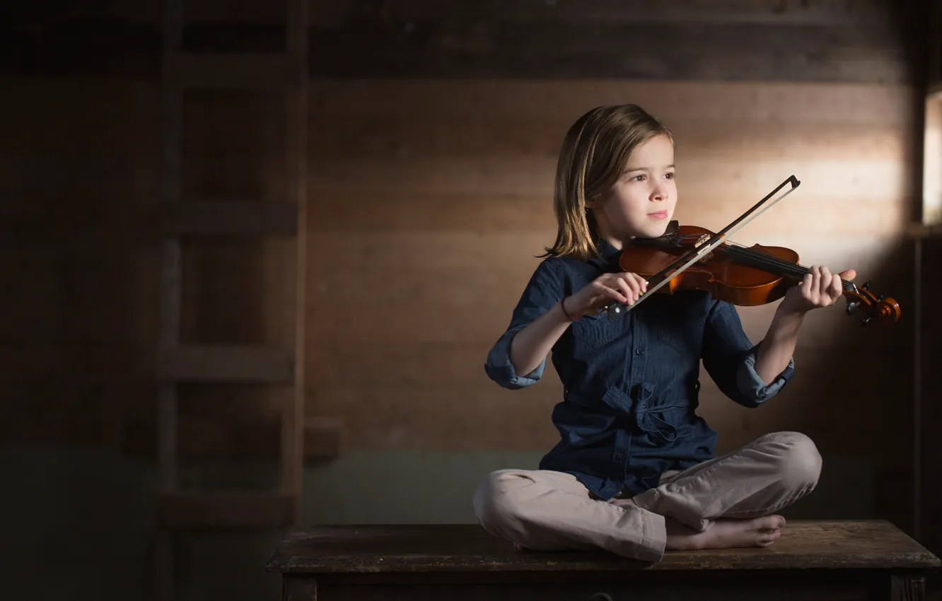 Photo wallpaper music, violin, girl