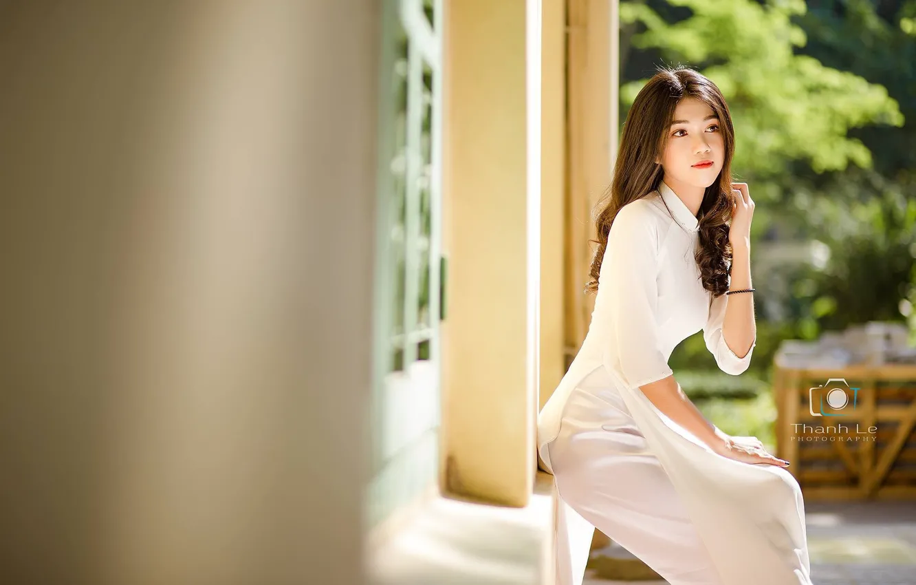 Photo wallpaper girl, woman, asian, cute