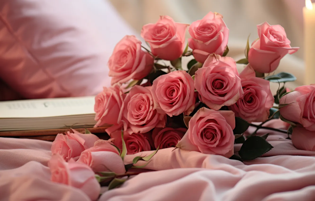 Photo wallpaper flowers, birthday, holiday, roses, bouquet, Valentine's day, March 8, Mother's day