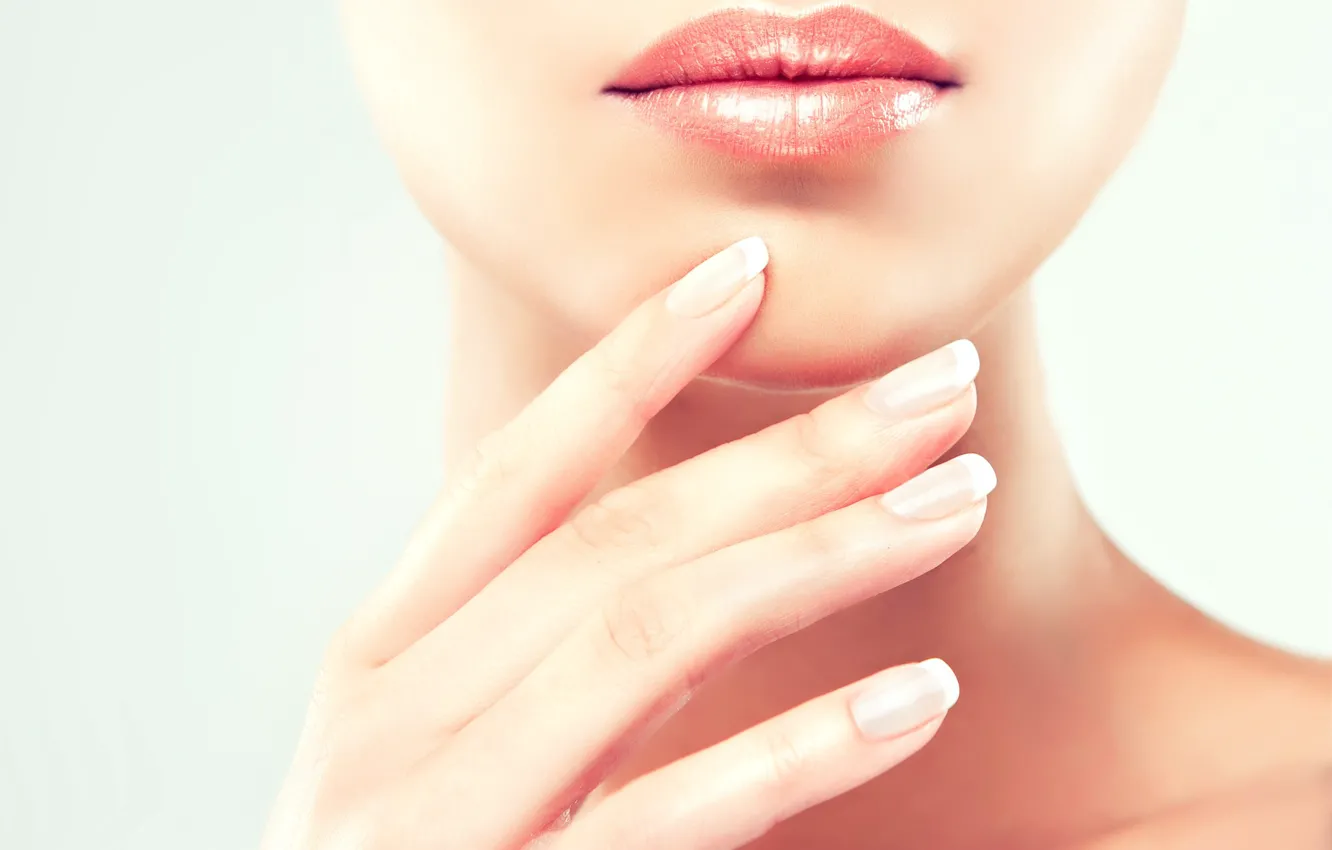 Photo wallpaper lips, nails, skin