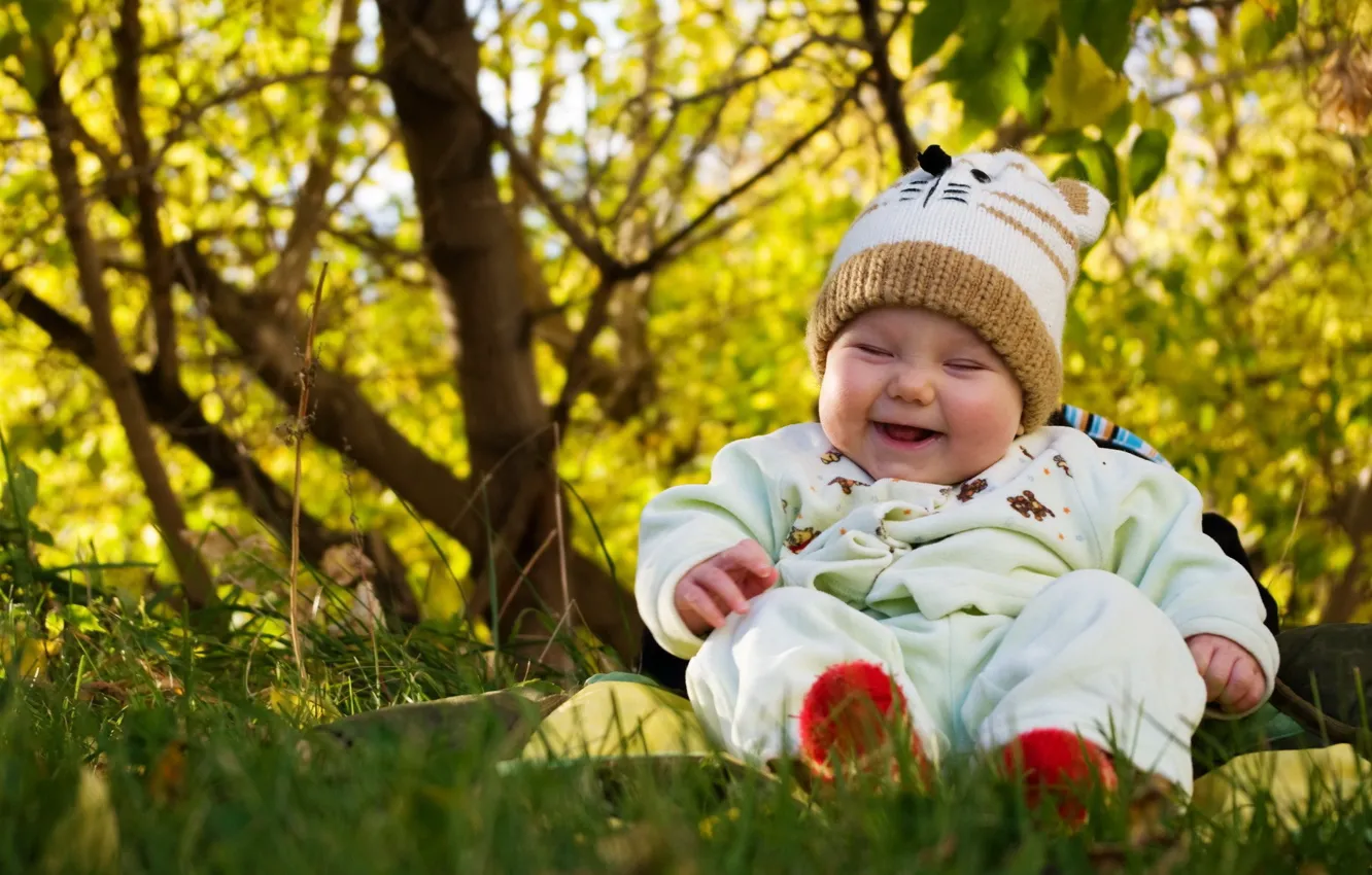 Photo wallpaper nature, children, mood, baby