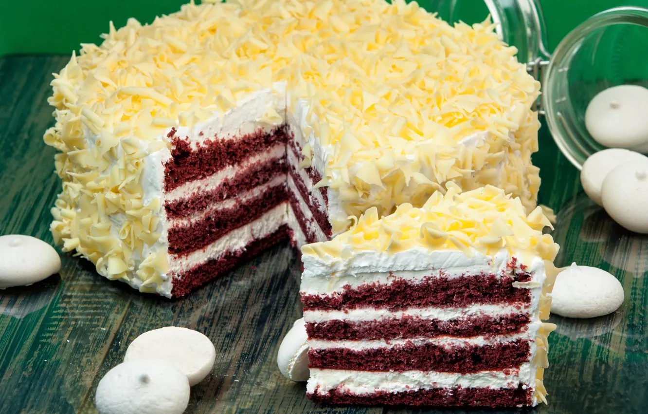 Photo wallpaper cake, cream, meringue, layer