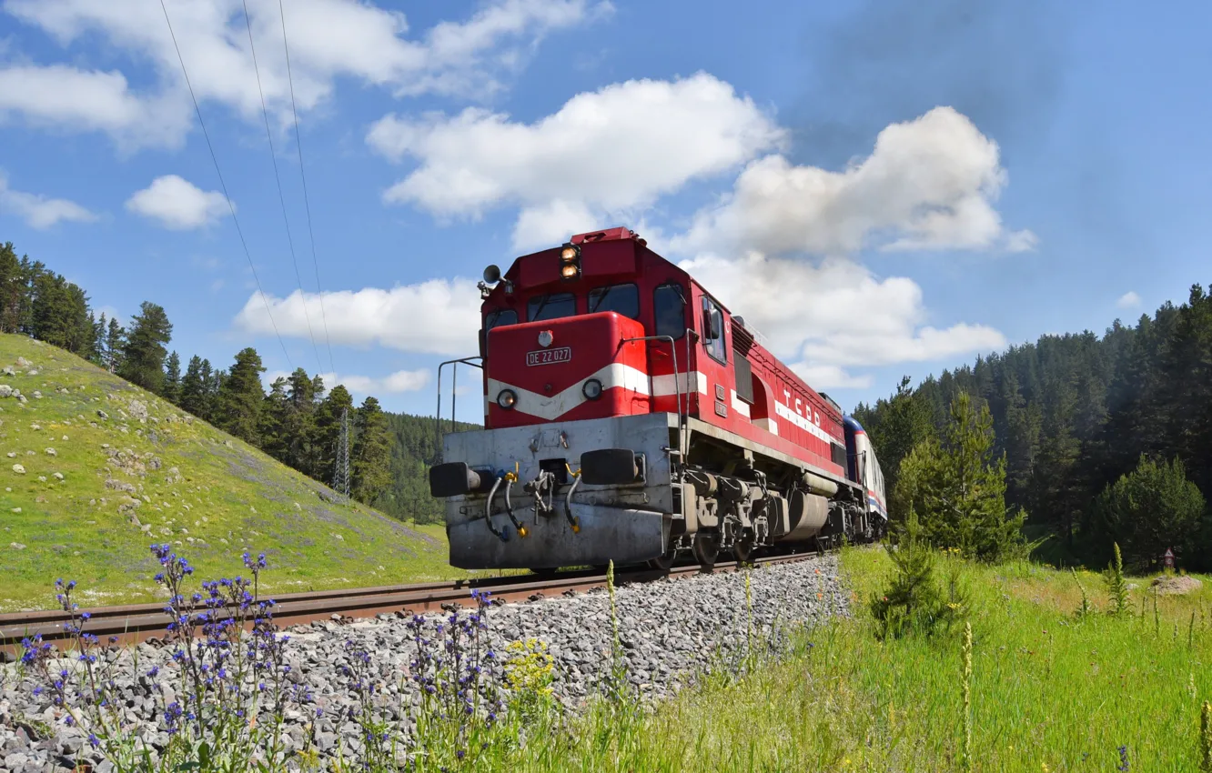 Photo wallpaper train, locomotive, TCDD, State Railways of the Republic of Turkey
