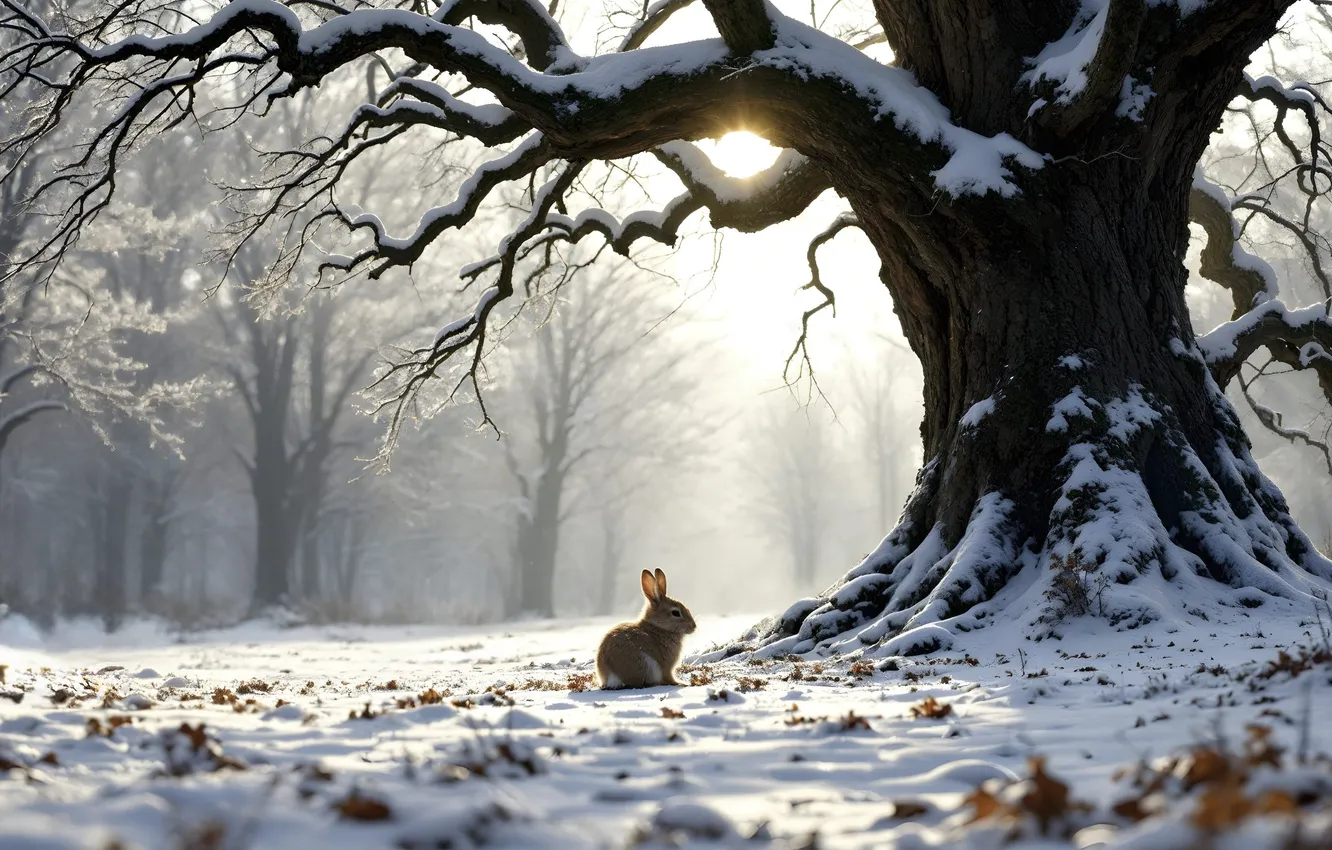 Photo wallpaper winter, forest, snow, trees, nature, forest, nature, winter