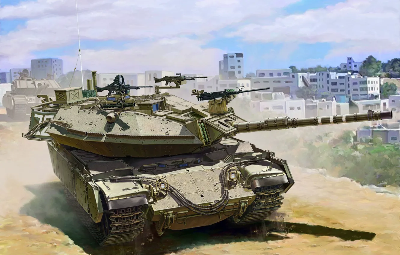 Photo wallpaper art, The IDF, Gal Batash, Israel Main Battle Tank, Magach 6B