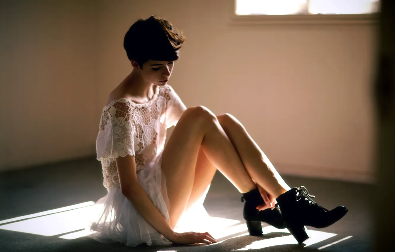 Photo wallpaper girl, light, room