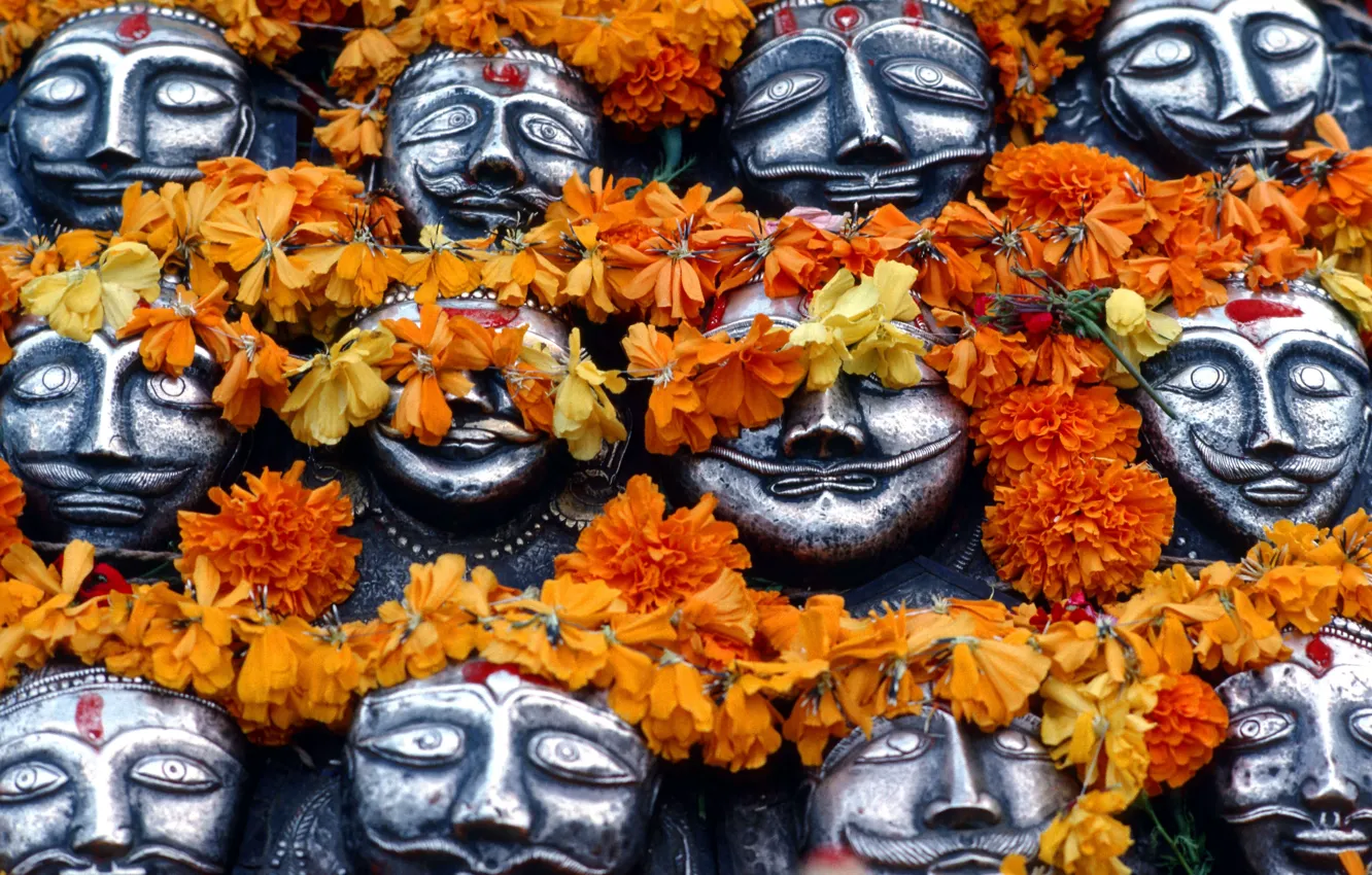 Photo wallpaper mask, Hinduism, Dashara, Vijayadashami